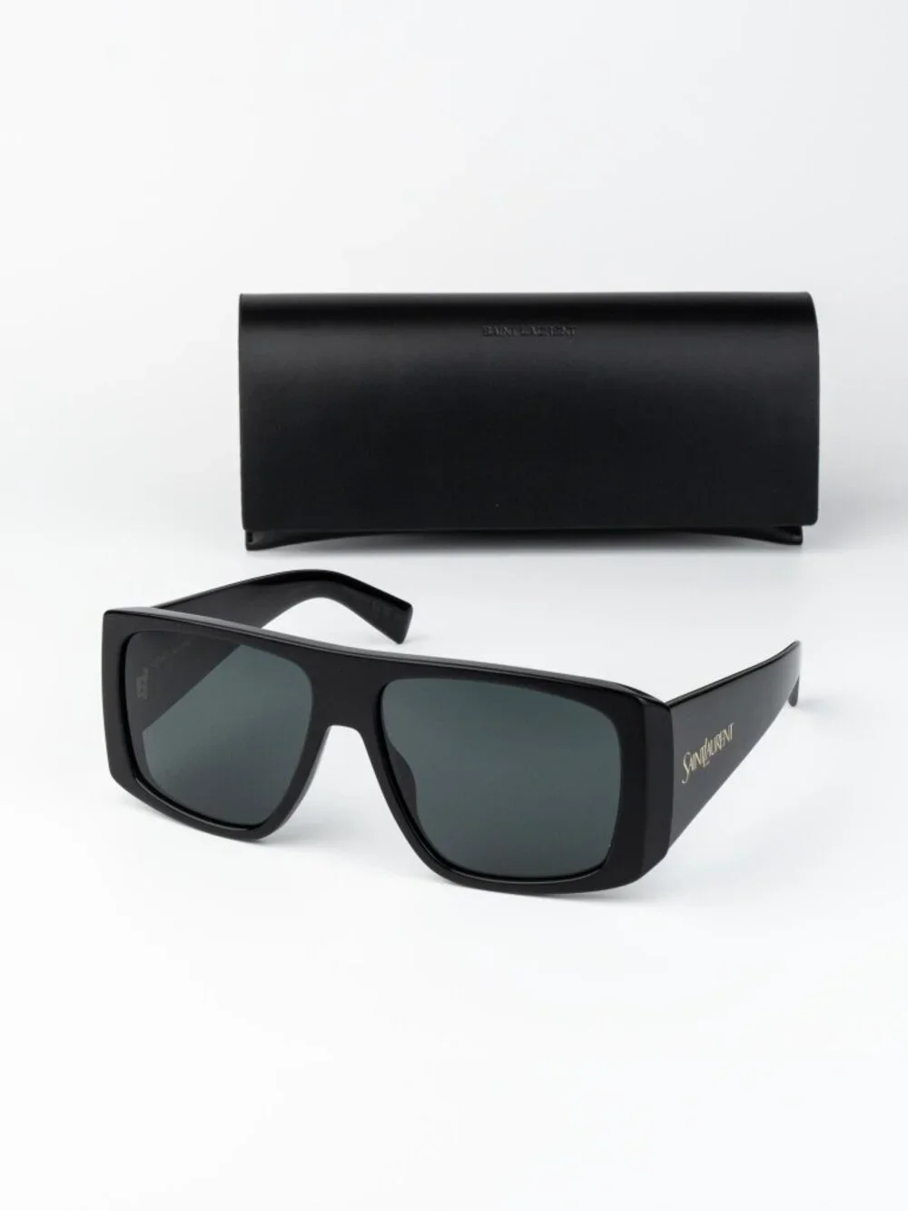 Saint Laurent Men Sunglasses Black Grey Square SL832 001 NEW AUTHENTIC